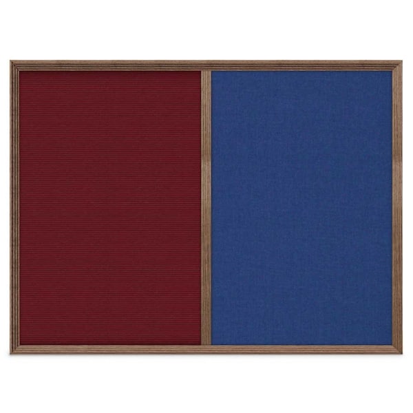 United Visual Products Enclosed Corkboard, 1 Door, 72"x36", 4" Fra, UV3425-SATIN-DBURGU UV3425-SATIN-DBURGU - main